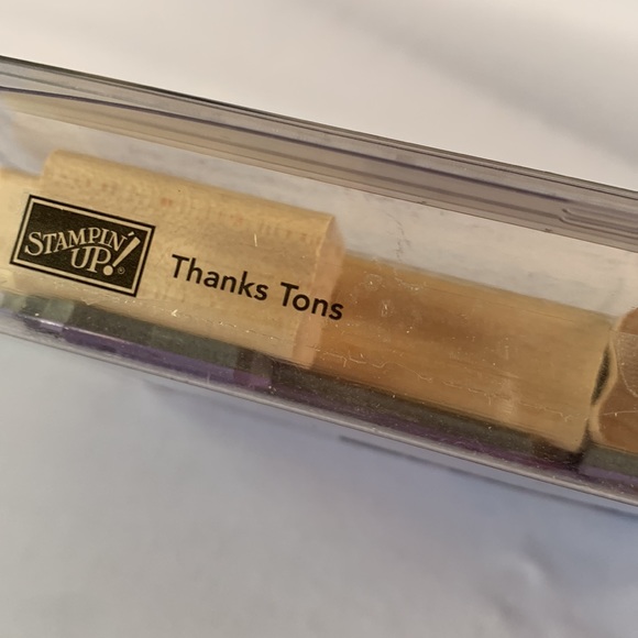 Stampin' Up THANKS TONS Mounted Wood Stamp Set RETIRED - Picture 3 of 3